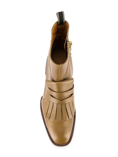 Shop Clergerie Fringe Embellished Boots In Brown