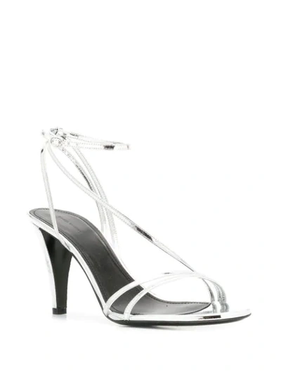 Shop Isabel Marant Heeled Slingback Sandals In Silver