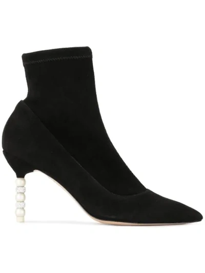 Shop Sophia Webster Embellished Heel Sock Boots In Black