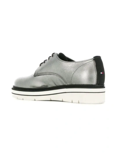 Shop Tommy Hilfiger Oxford Style Sneakers In Metallic