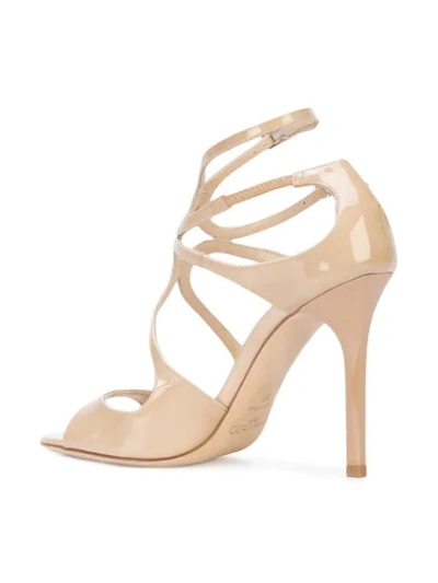 Shop Jimmy Choo Ivette Strappy Sandals In Neutrals