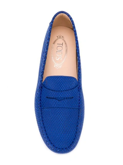 Shop Tod's Gommini Loafers In Blue
