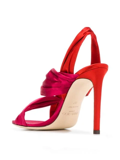 Shop Jimmy Choo Lalia 100 Sandals In Red