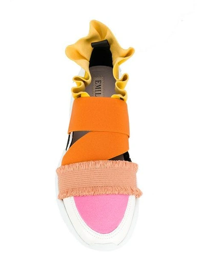 Shop Emilio Pucci City Up Ruffle Sneakers In Orange