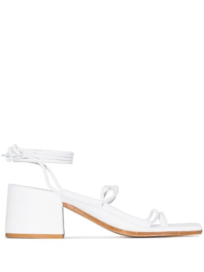 Shop Marques' Almeida Strappy Thong Sandals In White