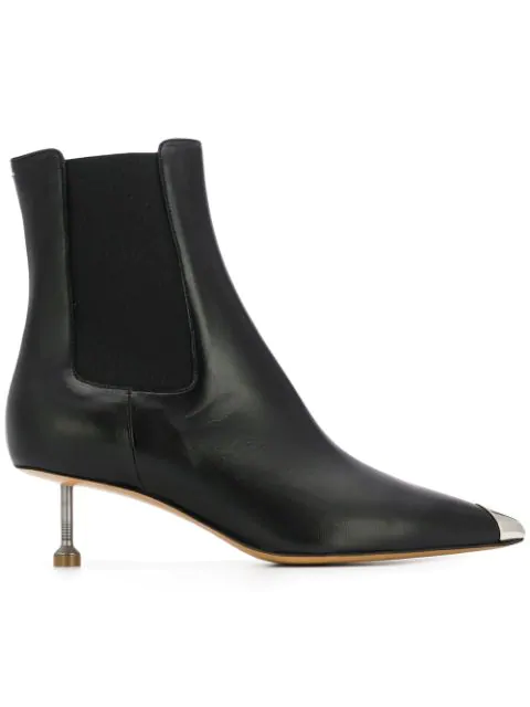 black kitten heel boots