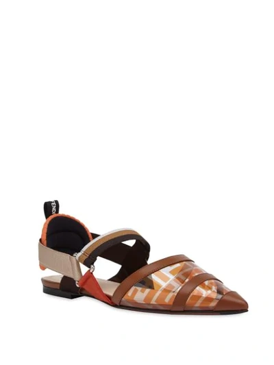 Shop Fendi Colibrì Ballerinas In Orange