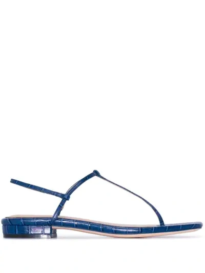 Shop Studio Amelia T-bar Thong Strap Sandals In Blue