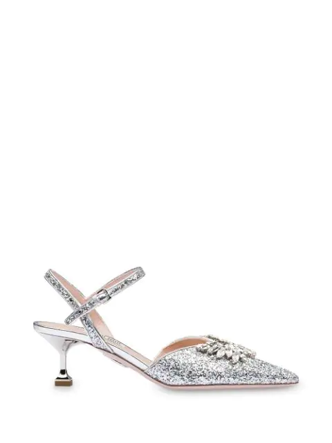 glitter slingback heels