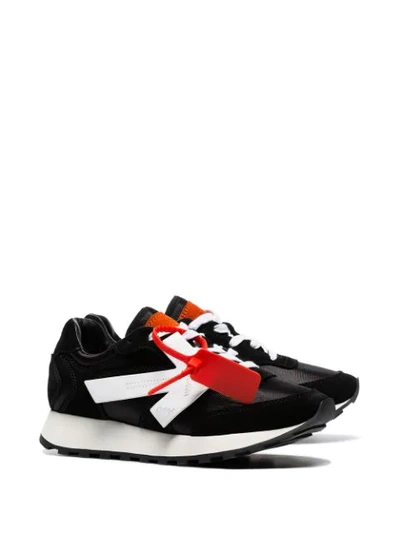 Shop Off-white Low-top Suede And Mesh Sneakers In Black