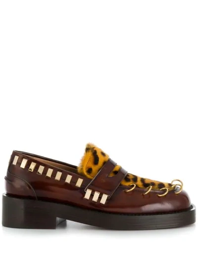 Shop Marni Piercing Leopard Print Moccasins In Zl883 Animalier