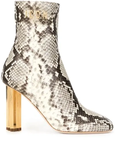 DSQUARED2 ICON ANKLE BOOTS - 棕色