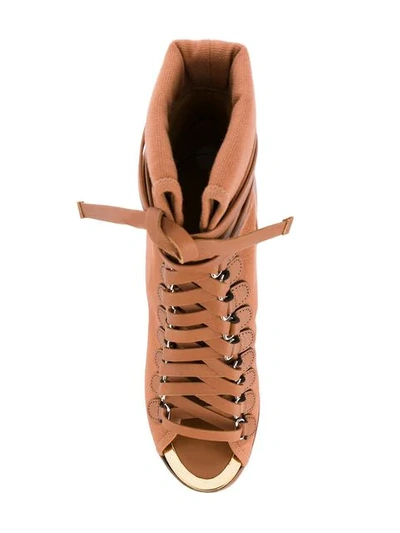 Shop Chloé River Wedge Sandals In Brown