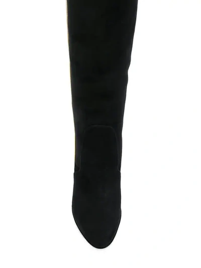 Shop Saint Laurent Loulou Knee High Boots In Black