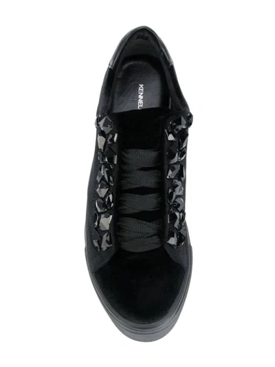 Shop Kennel & Schmenger Kennel&schmenger Embellished Lace Up Sneakers - Black