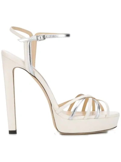 Shop Jimmy Choo Lilah 130mm Sandals In White
