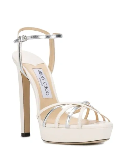 Shop Jimmy Choo Lilah 130mm Sandals In White