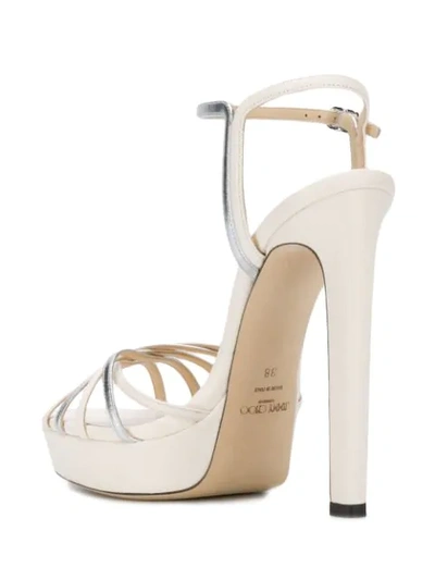 Shop Jimmy Choo Lilah 130mm Sandals In White