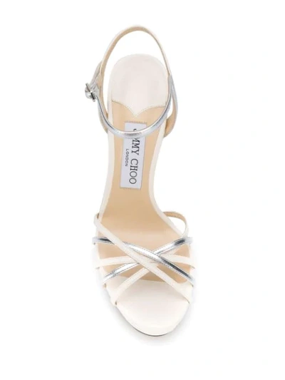 Shop Jimmy Choo Lilah 130mm Sandals In White