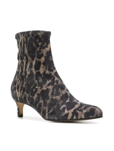 Shop Antonio Barbato Leopard Print Booties - Grey