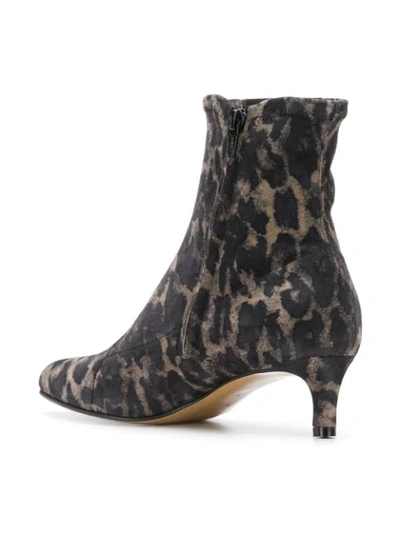 Shop Antonio Barbato Leopard Print Booties - Grey