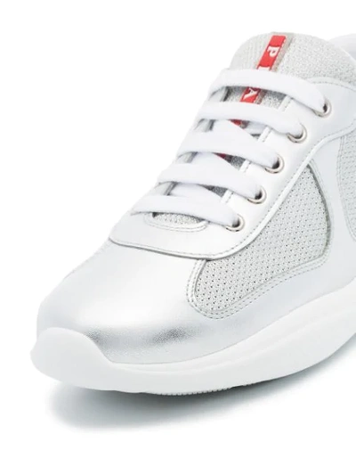 Shop Prada America's Cup Sneakers In Metallic