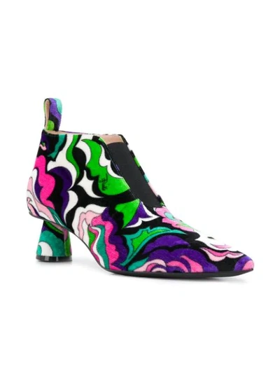 Shop Emilio Pucci Multi Swirl Ankle Boot - Pink
