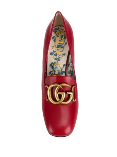 GUCCI DOUBLE B LOAFER PUMPS - 红色