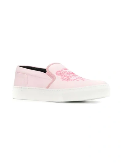 Shop Kenzo Tiger Slip-on Sneakers In Pink