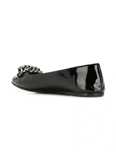Pre-owned Prada Chain Detail Ballerina Shoes In Black
