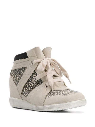Shop Isabel Marant Wedge Trainers In Neutrals