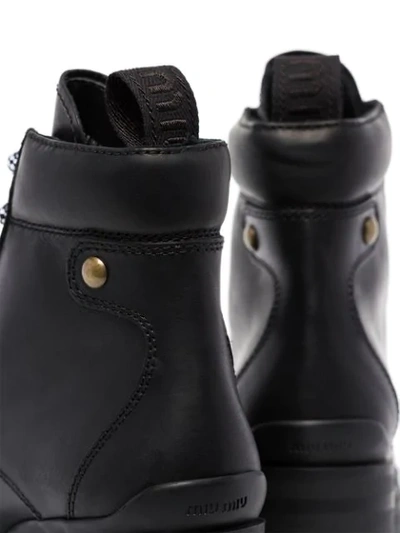 Shop Miu Miu Hiking Boots - Black