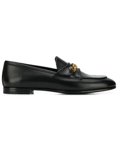 Shop Tom Ford Chain Loafers In Black