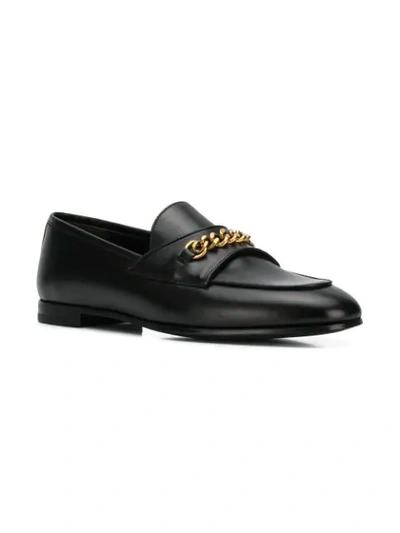 Shop Tom Ford Chain Loafers In Black