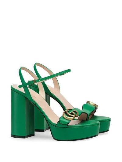 Shop Gucci Platform Sandal With Double G In Green