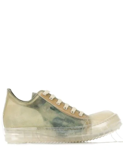 Shop Rick Owens Panelled Low In Green