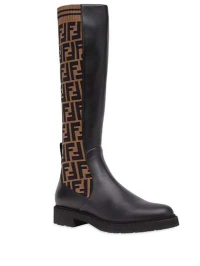 Shop Fendi Rockoko Boots In Black