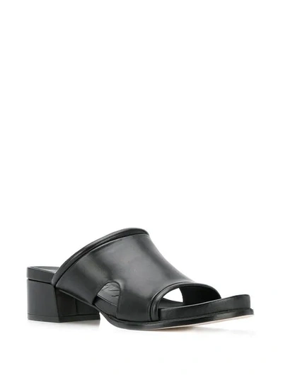 Shop Loewe Block Heel Sandals In Black