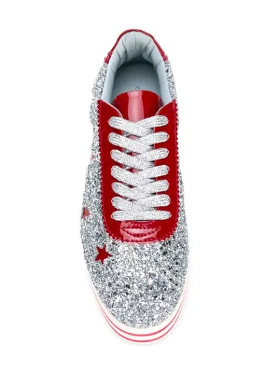 Shop Chiara Ferragni Platform Star Sneakers - Metallic