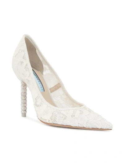 Shop Sophia Webster Floral Embroidered Pumps In White