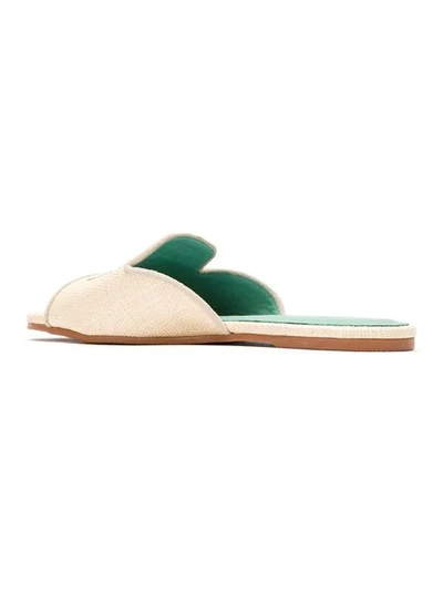 Shop Blue Bird Shoes Straw Butterfly Flats In Neutrals