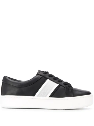 Shop Calvin Klein Contrast Stripe Sneakers In Black