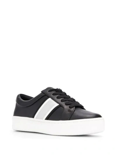 Shop Calvin Klein Contrast Stripe Sneakers In Black