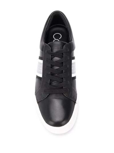 Shop Calvin Klein Contrast Stripe Sneakers In Black