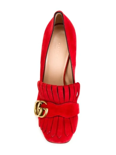 Shop Gucci Fringed Pumps - Red
