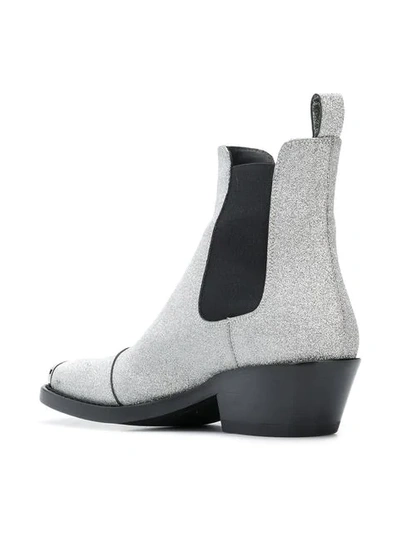 Shop Calvin Klein 205w39nyc Glitter Western Boots In Grey