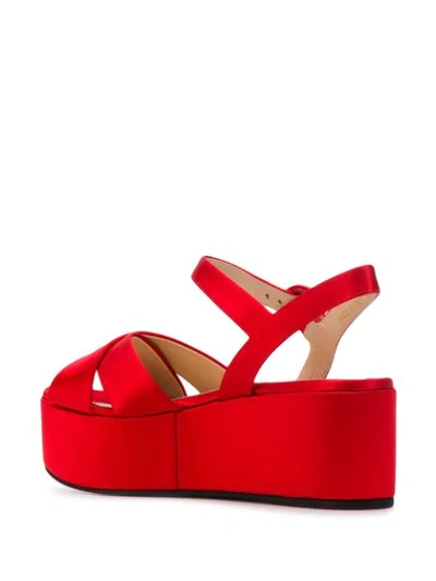 Shop Prada Platform Sandals In Red