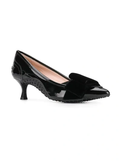 Shop Tod's Leather Pointed Pumps In Black