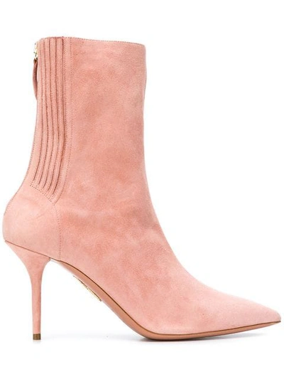 Shop Aquazzura Saint Honoré Ankle Booties In Pink