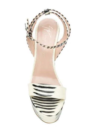 Shop Giuseppe Zanotti Betty Wedge Sandals In White